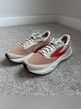 Brooks Adrenaline GTS 24 Men's Size 11.5 D Beige Red Running Shoes 1104371D296